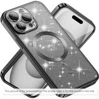 Custodia MagSafe per Apple iPhone 17 Air, Techsuit, Luxury Glitter, Nera — 3
