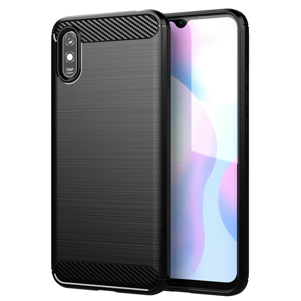 Custodia per Xiaomi Redmi 9AT / 9A, Techsuit, Carbonio, Nera