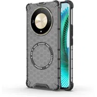 Custodia MagSafe per Honor Magic6 Lite, Techsuit, HoneyComb Shield, Nera — 3