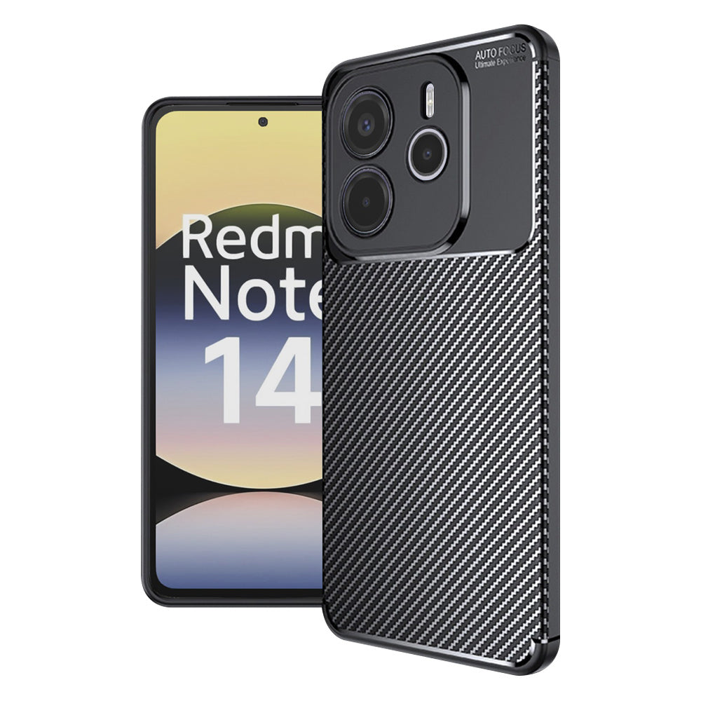 Custodia per Xiaomi Redmi Note 14 4G (Regionale), Techsuit, CarbonFiber, Nera