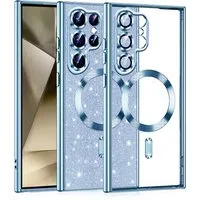 Custodia MagSafe per Samsung Galaxy S22 Ultra 5G S908, Techsuit, Luxury Glitter, Blu — 3