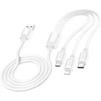 Cavo di Ricarica USB-A - Lightning / microUSB / USB-C HOCO X74 3in1, 18W, 1m, Bianco — 3