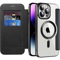 Custodia MagSafe per Apple iPhone 14 Pro Max, Techsuit, SmartMag Book, Nera — 3