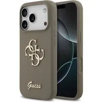 Custodia per Apple iPhone 17 Pro, Guess, Big 4G Script, Marrone — 3