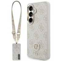 Custodia per Samsung Galaxy S26 S942, GUESS, 4G Big Rhinestone Triangle Strap, Rosa — 3