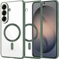 Custodia MagSafe per Samsung Galaxy S26 S942, Techsuit, Luxury Crystal, Verde Scuro — 3