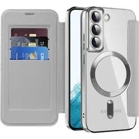 Custodia MagSafe per Samsung Galaxy S22 5G S901, Techsuit, SmartMag Book, Grigio — 3