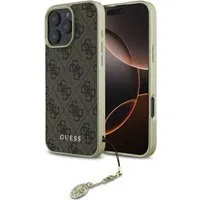 Custodia per Apple iPhone 16 Pro, Guess, 4G Charm, Marrone — 3