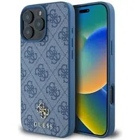 Custodia MagSafe per Apple iPhone 16 Pro Max, Guess, 4G Small and Classic Logo, Blu — 3