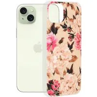 Custodia per Apple iPhone 15 Plus, Techsuit, Marble, Beige — 3