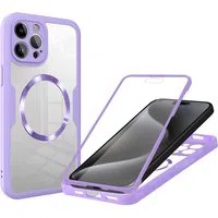 Custodia MagSafe per Apple iPhone 15 Pro, Techsuit, ColorVerse 360, Viola — 3