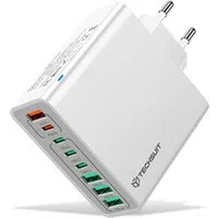 Caricabatterie Retea Techsuit CHPD224, 65W, 3.25A, 4 x USB-A - 4 x USB-C, Bianco — 3