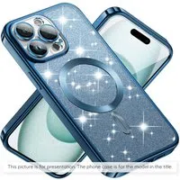 Custodia MagSafe per Apple iPhone 17, Techsuit, Luxury Glitter, Blu — 3