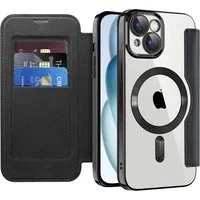 Custodia MagSafe per Apple iPhone 15 Plus, Techsuit, SmartMag Book, Nera — 3