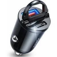 Caricabatterie Auto Ainope, 30W, 5A, 1 x USB-A - 1 x USB-C, Nero — 3