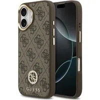 Custodia MagSafe per Apple iPhone 17, Guess, 4G Strass Logo, Marrone — 3