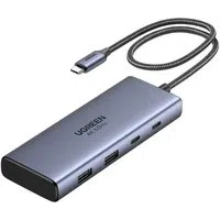 Hub USB-C UGREEN CM498 (45379), 2 x USB-A 3.2 - 3 x USB-C - 2 x HDMI, Grigio — 3
