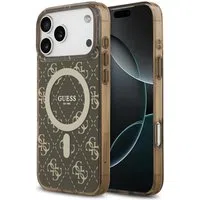 Custodia MagSafe per Apple iPhone 17 Pro, Guess, IML 4G Background, Marrone — 3
