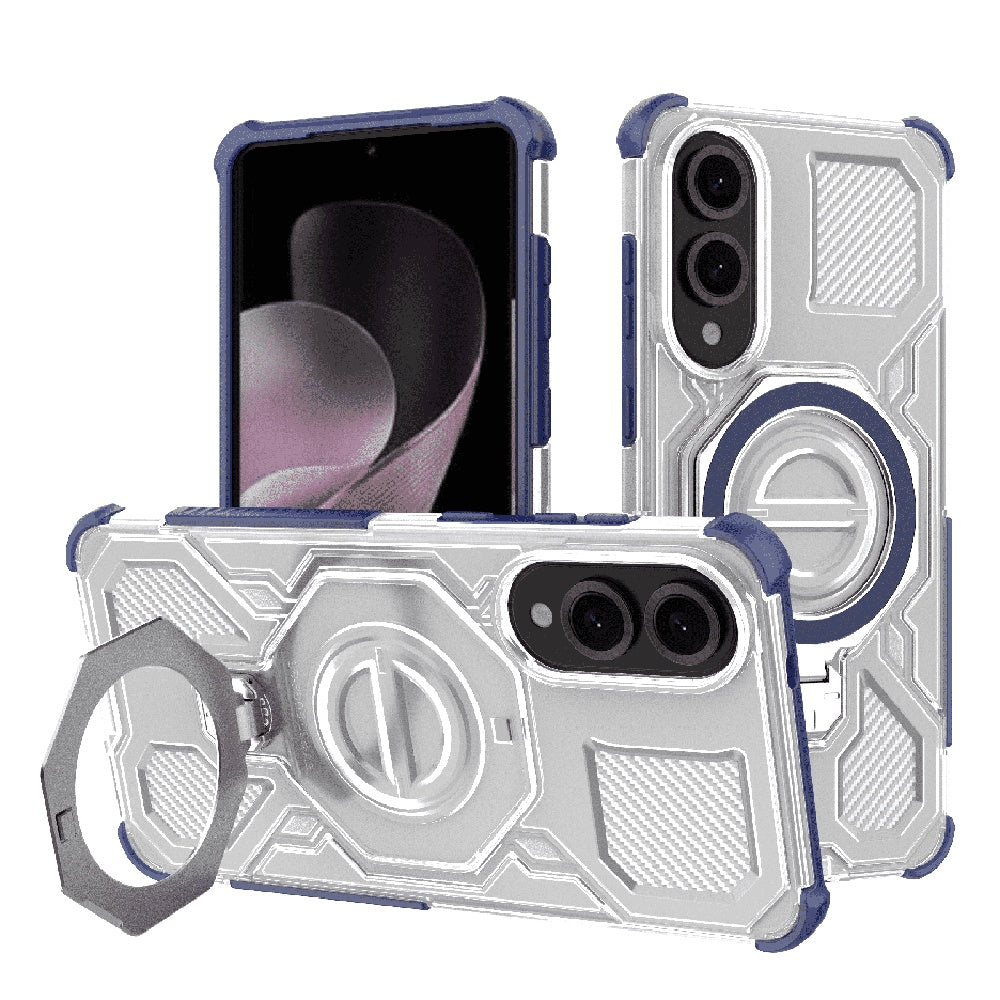 Techsuit Custodia per Samsung Galaxy S25 Edge S937, Techsuit, Carbon Shield Pro, Blu