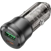 Caricabatterie Auto Borofone BZ25 Journey, 38W, 3A, 1 x USB-A - 1 x USB-C, Nero — 3