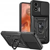 Custodia per Motorola Moto G04s / E14 / G04 / G24, Techsuit, CamShield, Nera — 3