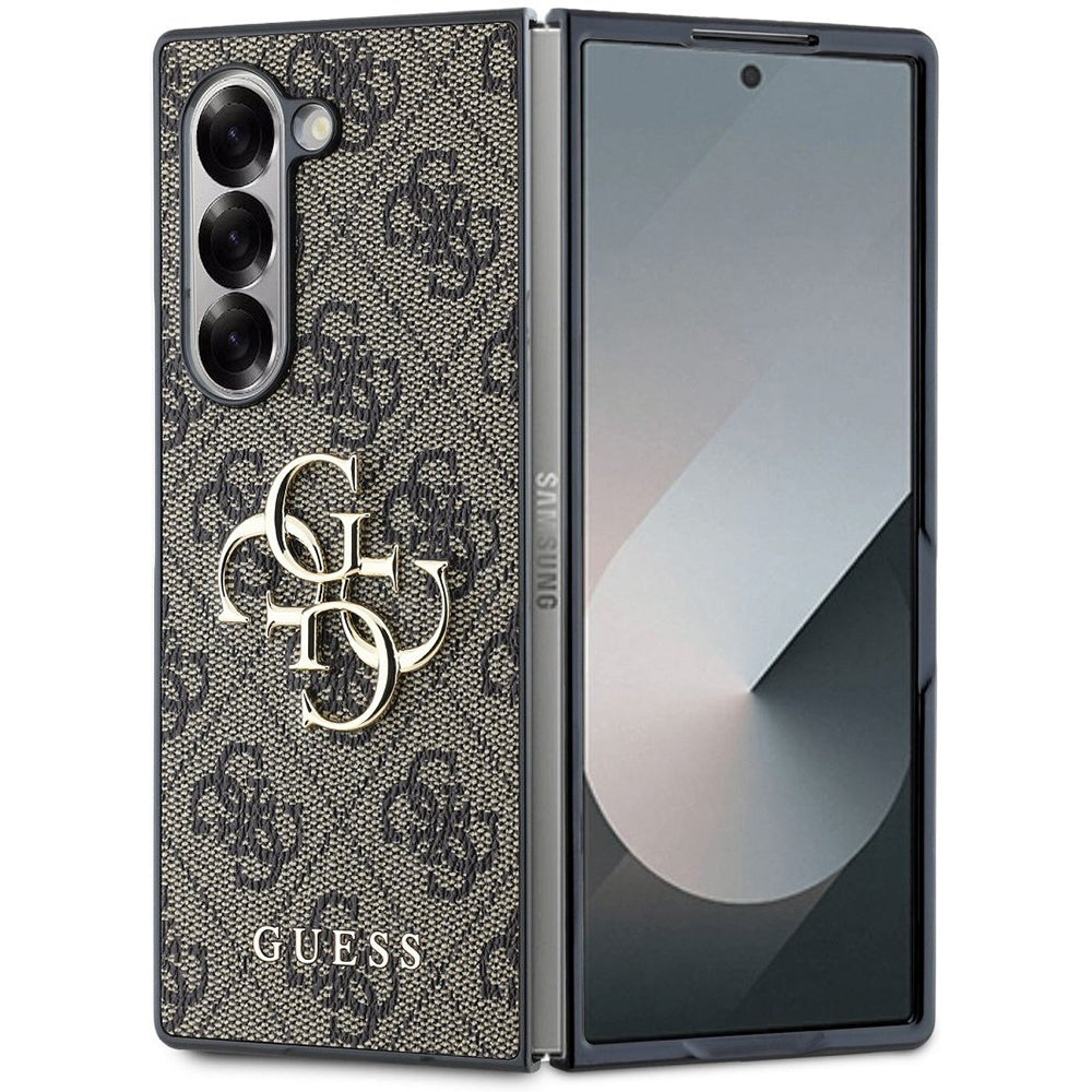 Guess Custodia per Samsung Galaxy Z Fold6 F956, Guess, 4G Metal Logo, Marrone