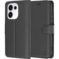 Custodia per Oppo Reno16 Pro, Techsuit, Leather Folio, Nera — 3
