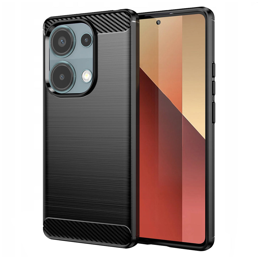 Custodia per Xiaomi Redmi Note 13 Pro 4G / Poco M6 Pro 4G, Techsuit, Carbonio, Nera