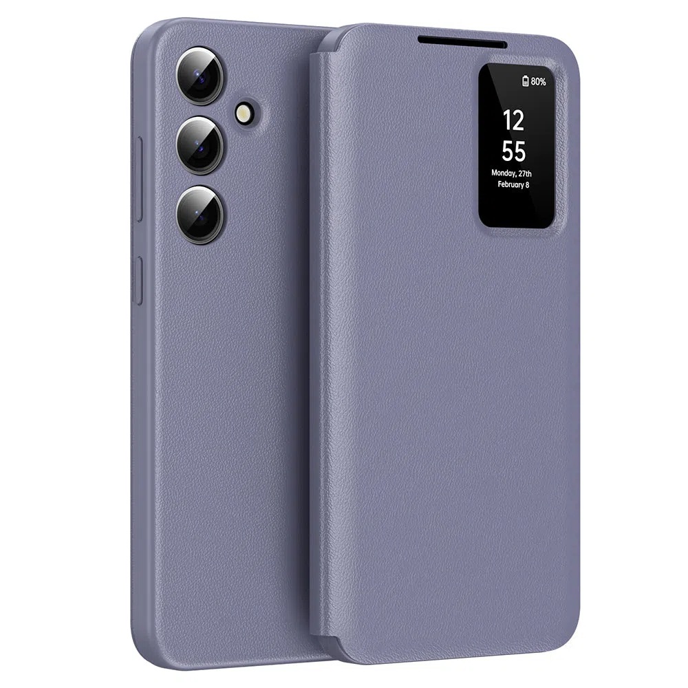 Custodia per Samsung Galaxy S24 S921, Techsuit, SmartView, Viola — 2
