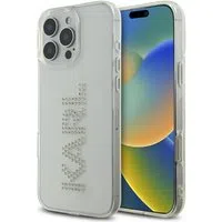 Custodia per Apple iPhone 16 Pro, Karl Lagerfeld, IML Rhinestones Transparent Logo, Trasparente — 3