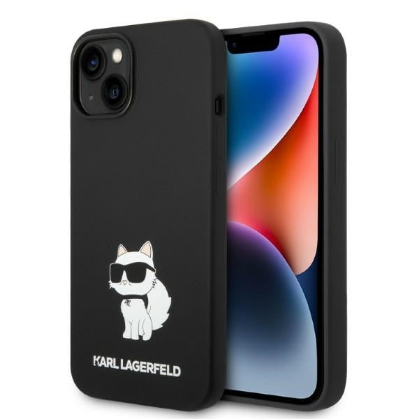 Karl Lagerfeld Custodia per Apple iPhone 14 Plus, Karl Lagerfeld, Silicone Choupette, Nera