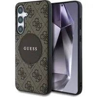 Custodia MagSafe per Samsung Galaxy S25 S931, Guess, 4G Circle Classic Logo, Marrone — 3