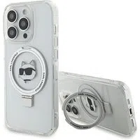 Custodia MagSafe per Apple iPhone 15 Pro Max, Karl Lagerfeld, Ring Stand Choupette's Head, Bianca — 3