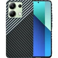 Custodia per Xiaomi Redmi Note 13 4G, Techsuit, Carbonite FiberShell, Nero Grigio — 3