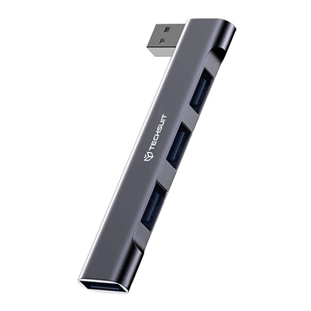 Hub USB Techsuit H14 ZenithDock, 4in1, Grigio — 2