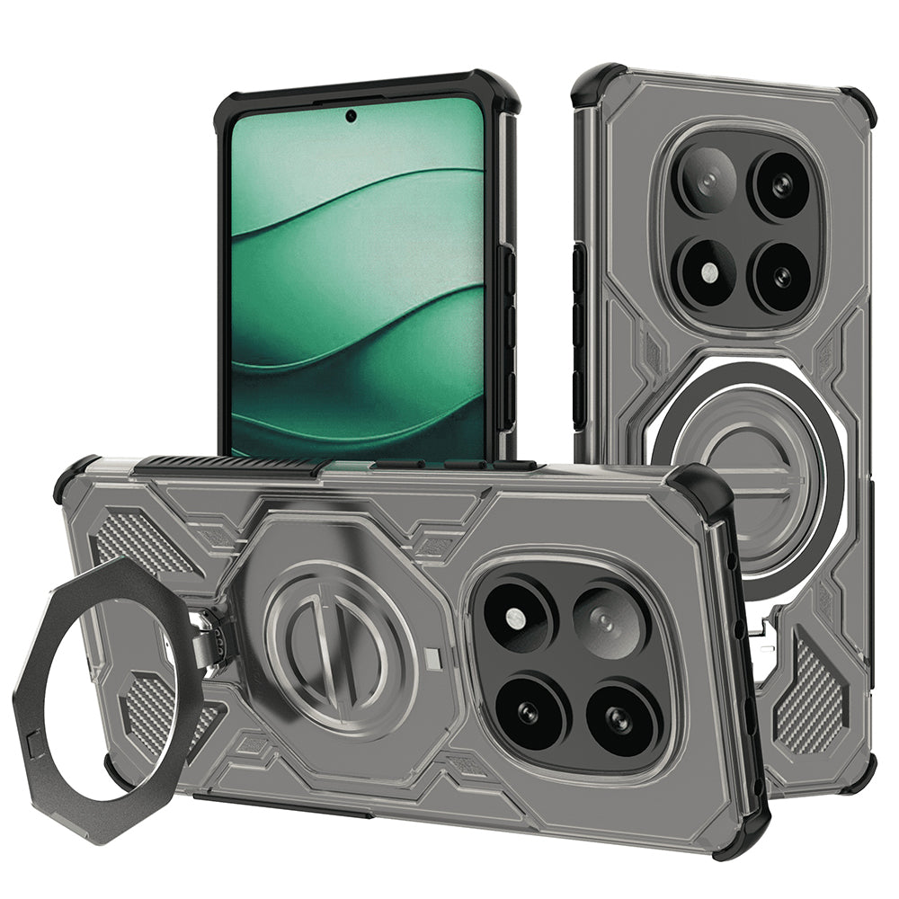 Custodia per Xiaomi Poco X7 / Redmi Note 14 Pro 5G, Techsuit, Carbon Shield Pro, Fumo