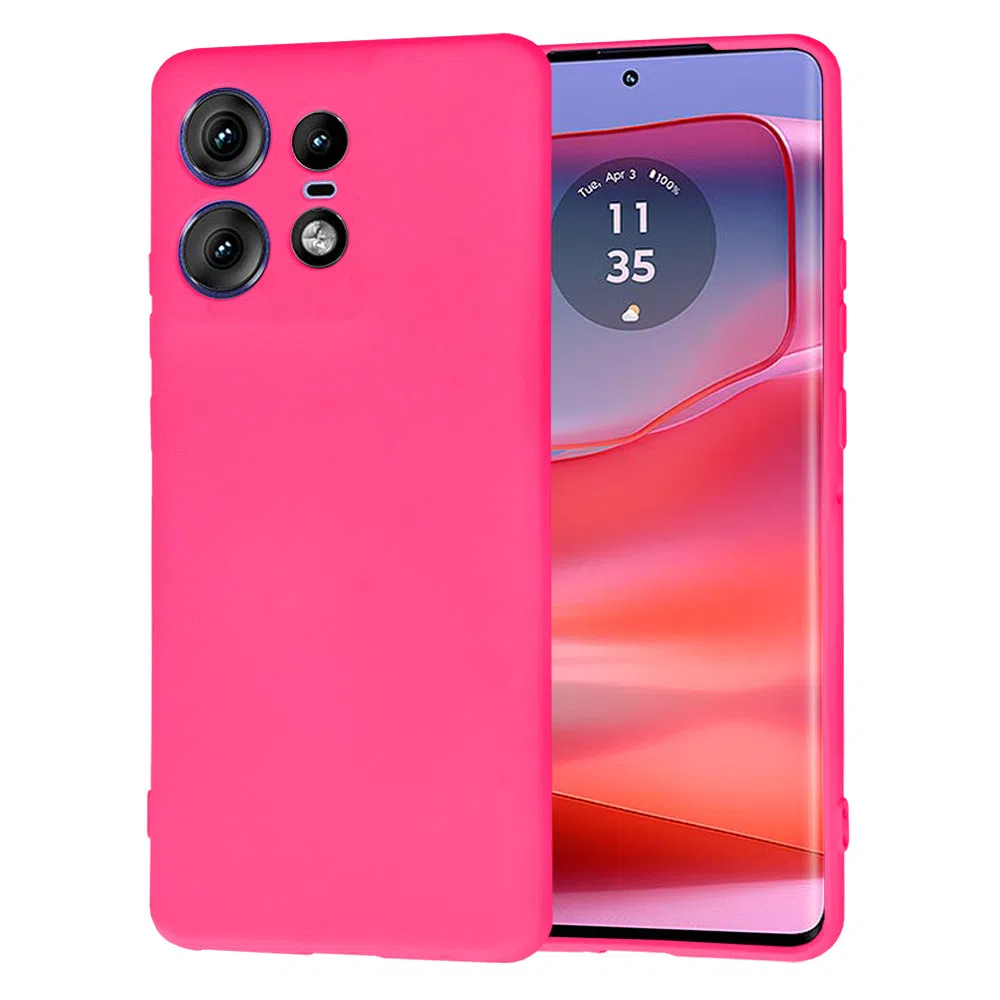 Custodia per Motorola Edge 50 Pro, Techsuit, SoftFlex, Rosa Scuro — 2