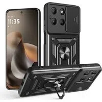Custodia per Motorola Moto G77 / G67, Techsuit, CamShield, Nera — 3