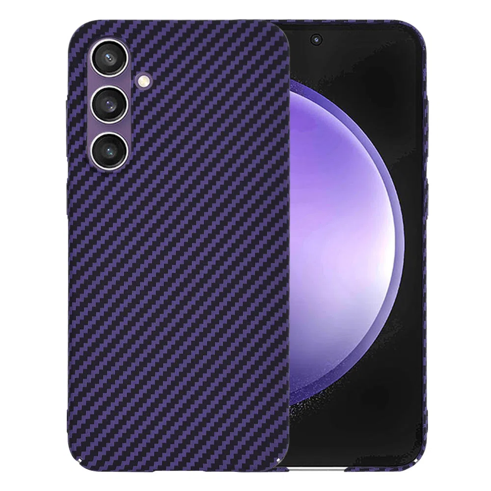 Custodia per Samsung Galaxy S23 FE S711, Techsuit, Carbonite FiberShell, Viola — 2