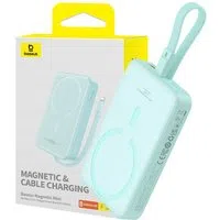 Batteria Esterna Wireless Baseus Magnetic Mini, 10000mAh, 20W, PD + FQI, 1 x Lightning - 1 x QI - 1 x USB-C, Verde P10022109333-00 — 3