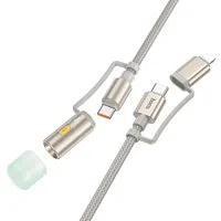 Cavo Dati e Ricarica USB-C / Lightning - USB-C / Led HOCO U138, 60W, 1.2m, Grigio — 3
