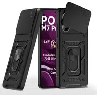Custodia per Xiaomi Poco M7 Pro 5G, Techsuit, CamShield, Nera — 3