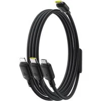 Cavo di ricarica USB-C - Lightning / microUSB / USB-C Baseus Silky 3in1, 100W, 1,5m, Nero P10377706123-00 — 3