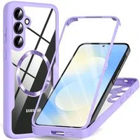 Custodia MagSafe per Samsung Galaxy S25 FE, Techsuit, ColorVerse 360, Viola — 3