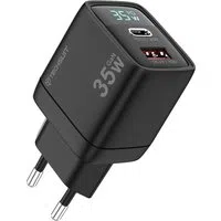 Caricabatterie Rete Techsuit CH3 LEDChargX Display, 35W, 3A, 1 x USB-A - 1 x USB-C, Nero — 3