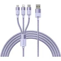 Cavo di Ricarica USB-A - Lightning / microUSB / USB-C Baseus StarSpeed 3in1, 20W, 1.2m, Viola CAXS000005 — 3