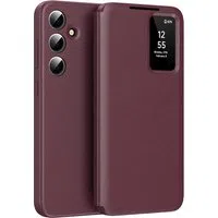 Custodia per Samsung Galaxy S24 S921, Techsuit, SmartView, Rossa — 3