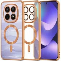 Custodia MagSafe per Xiaomi Poco M8 / Redmi Note 15 5G / Note 15 4G, Techsuit, Luxury Crystal, Arancione — 3