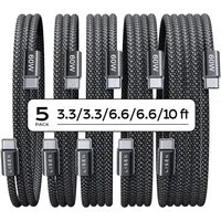 Cavo Dati e Ricarica USB-C - USB-C Lisen, 60W, Set 5 pezzi (2 x 1m, 2 x 2m, 1 x 3m), Nero YL0123070010 — 3