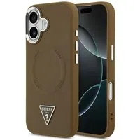 Custodia MagSafe per Apple iPhone 17, Guess, Logo Triangolo, Marrone Argentato — 3